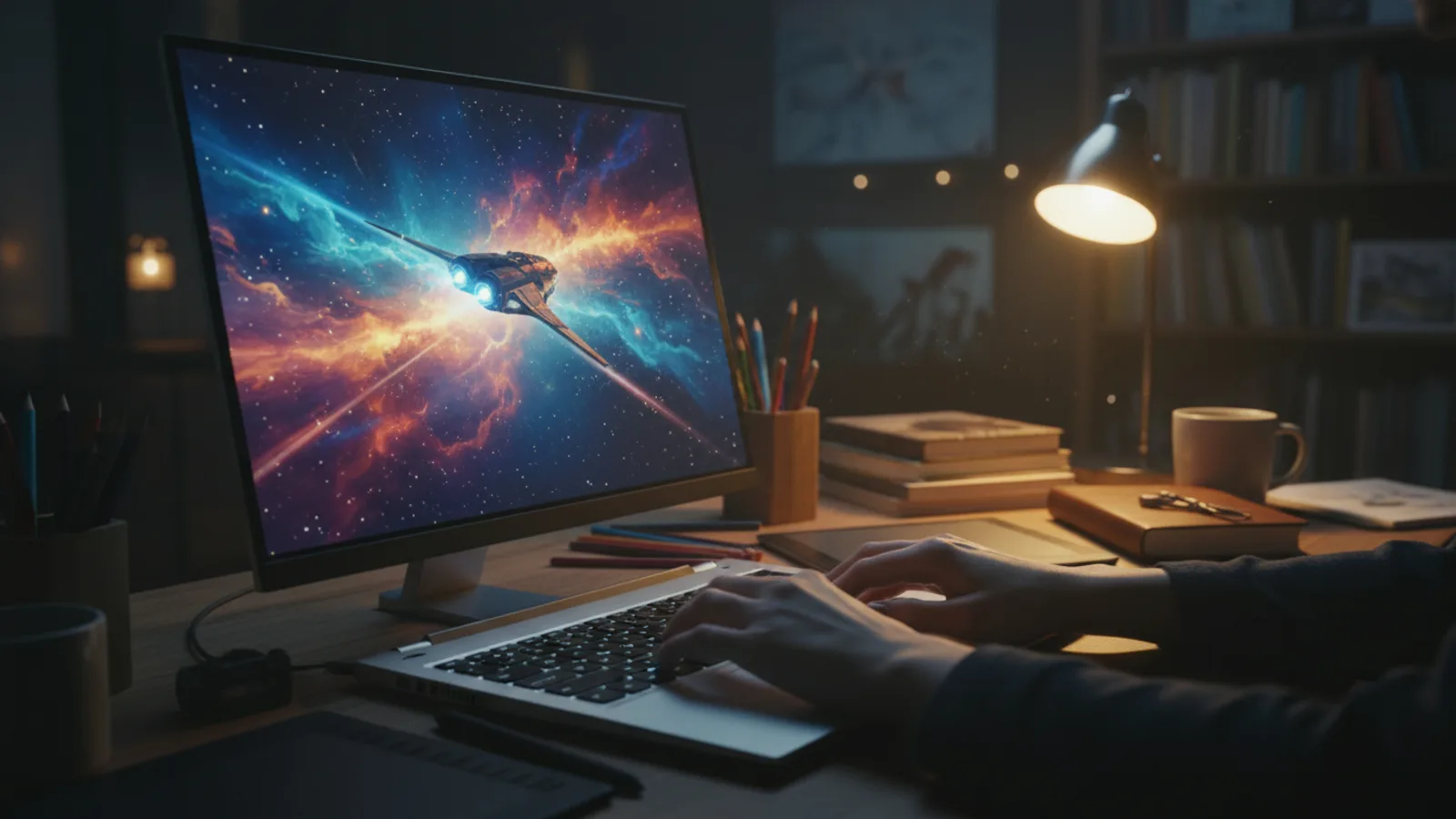 Creator using Cinely tools to craft an AI movie scene