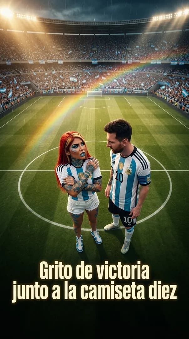 Grito de victoria junto a la camiseta diez