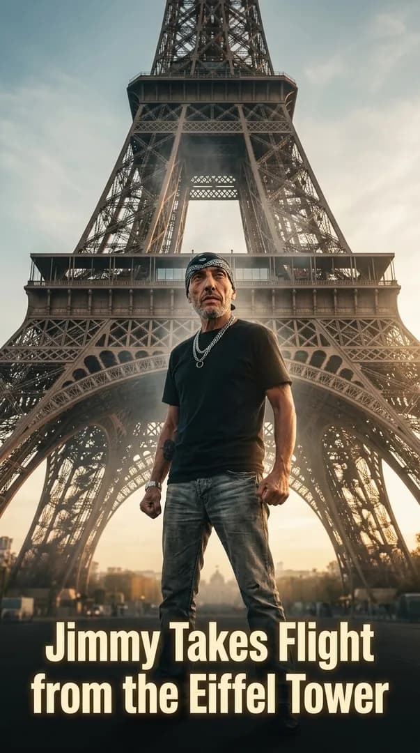 Jimmy Takes Flight from the Eiffel Tower