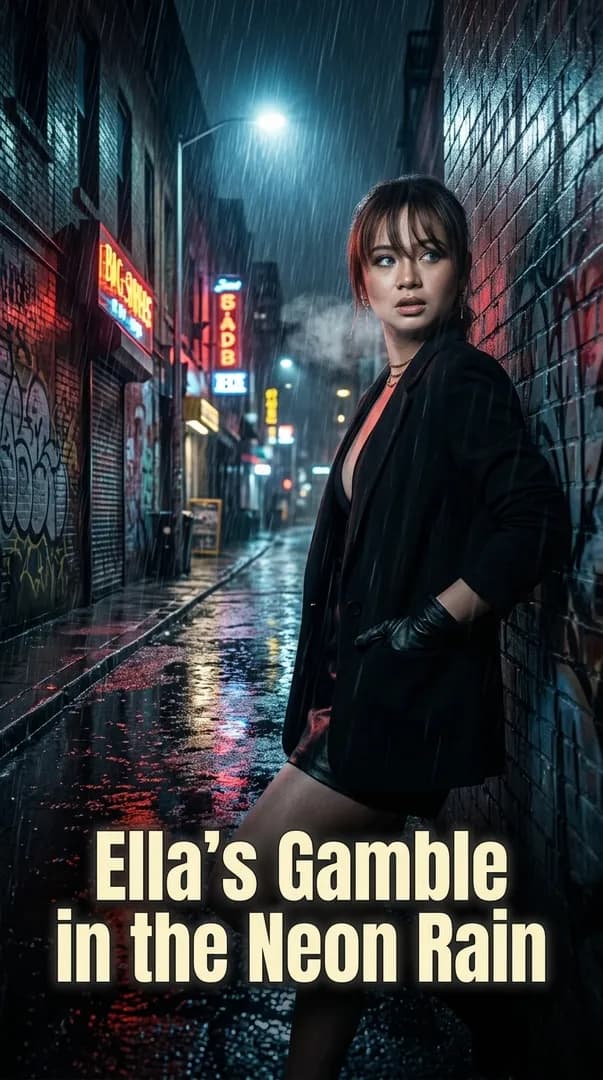 Ella's Gamble in the Neon Rain