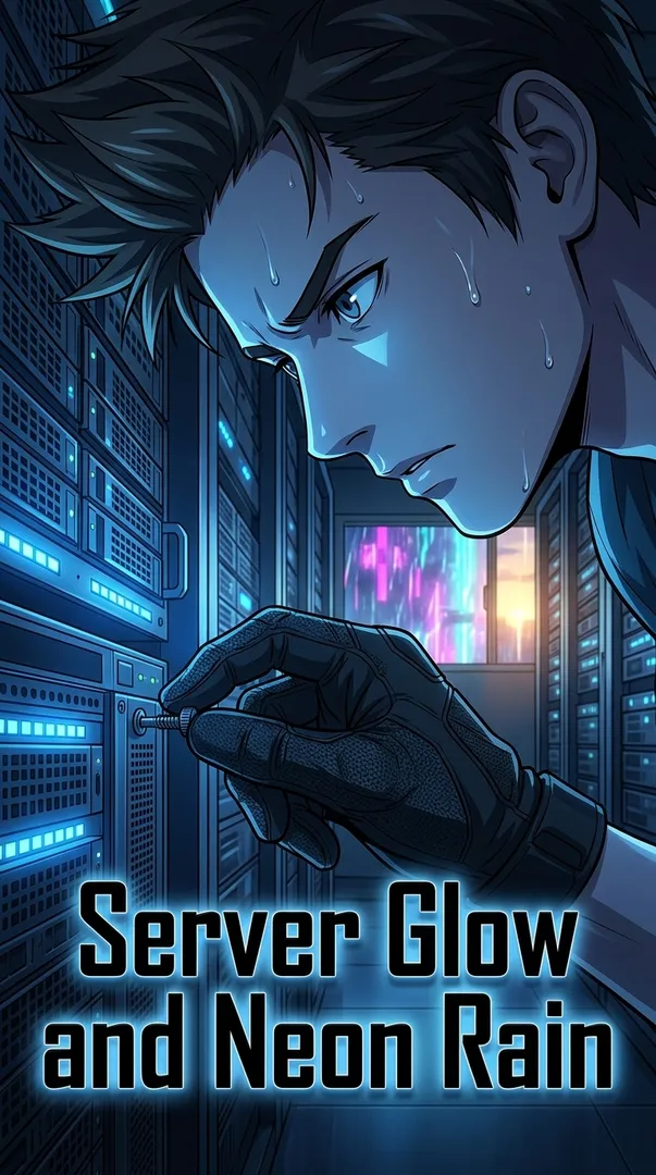 Server Glow and Neon Rain