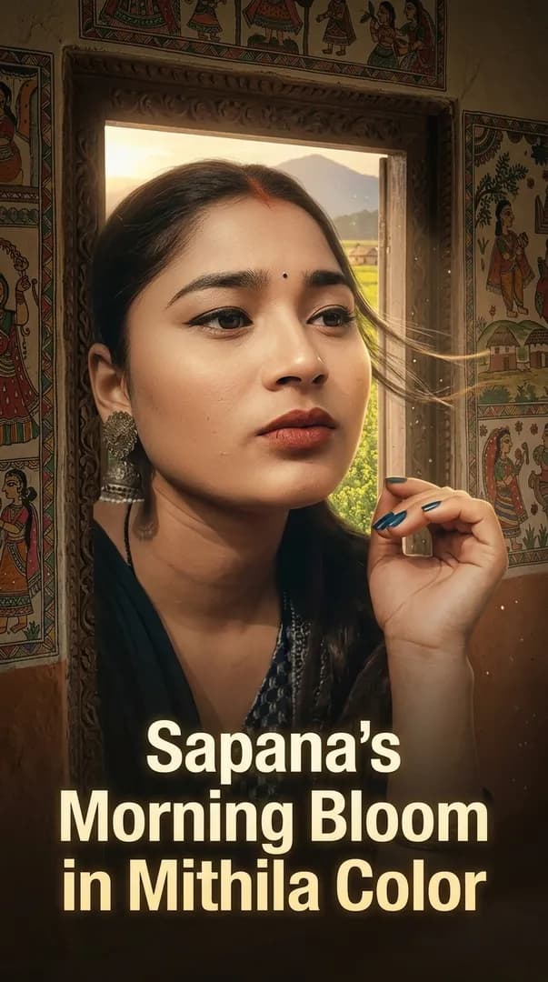 Sapana's Morning Bloom in Mithila Color