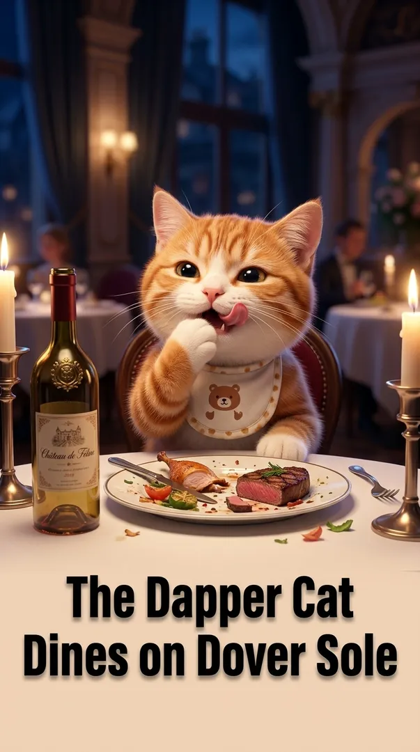 The Dapper Cat Dines on Dover Sole