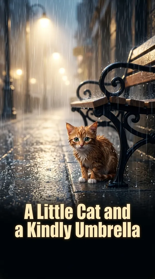 A Little Cat and a Kindly Umbrella