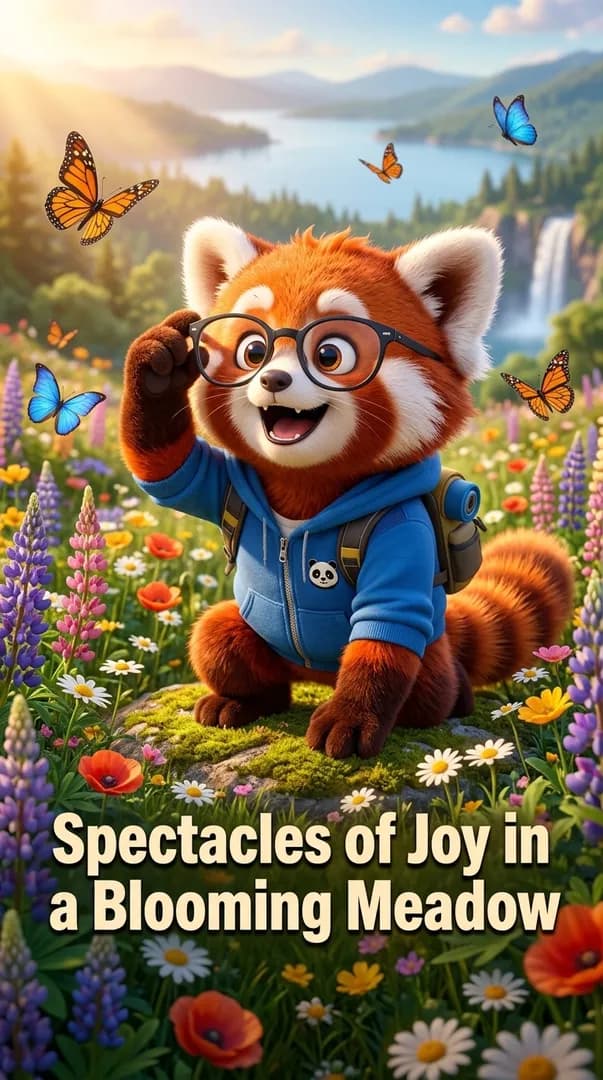 Spectacles of Joy in a Blooming Meadow
