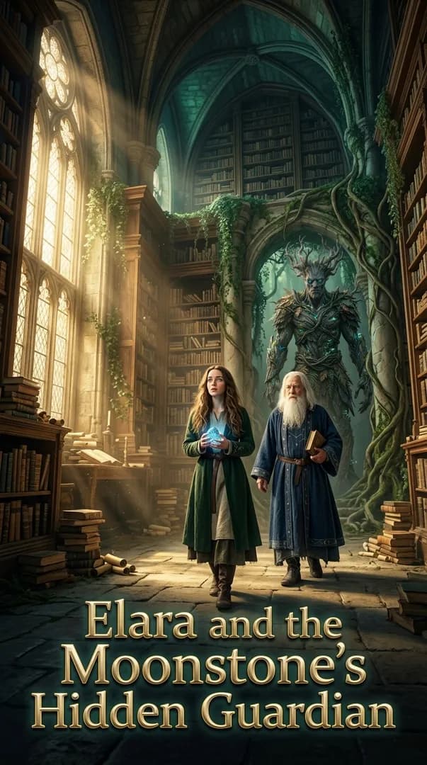 Elara and the Moonstone's Hidden Guardian