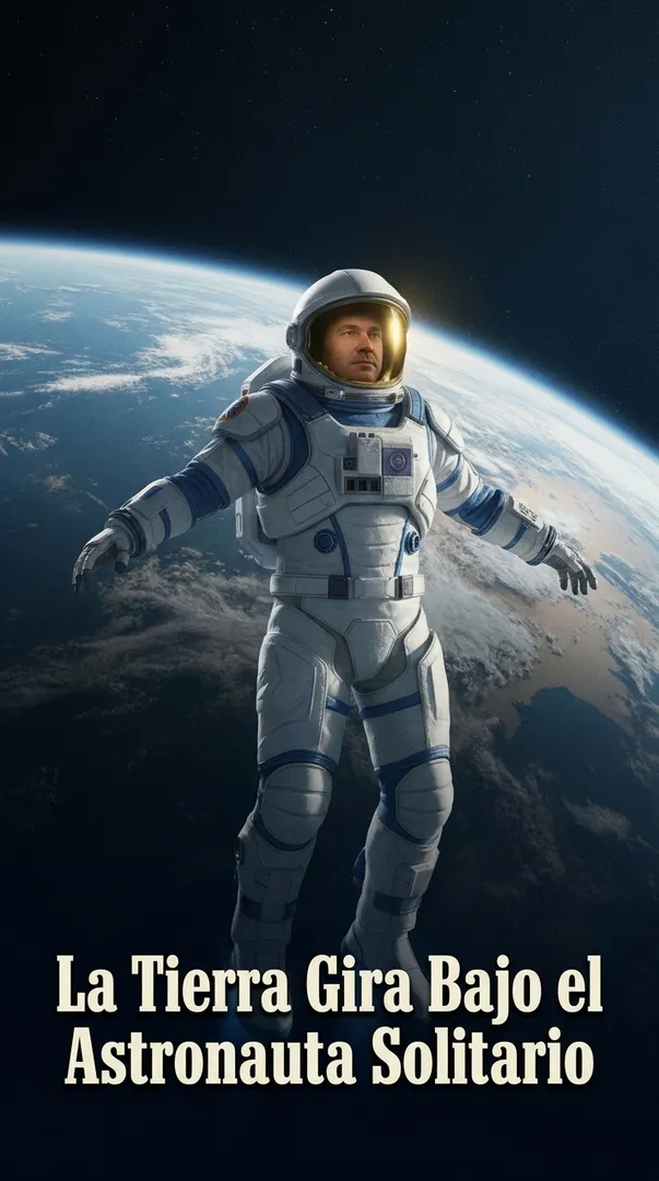 La Tierra Gira Bajo el Astronauta Solitario