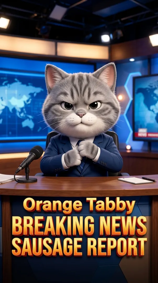 Orange Tabby Breaking News Sausage Report