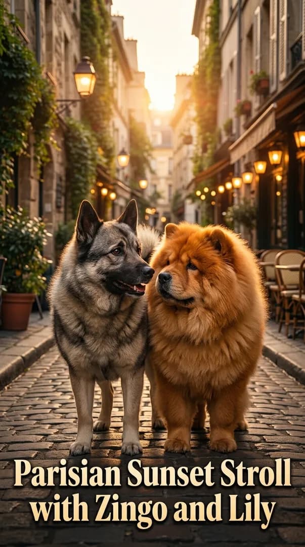 Parisian Sunset Stroll with Zingo and Lily