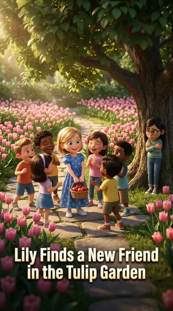 Lily Finds a New Friend in the Tulip Garden