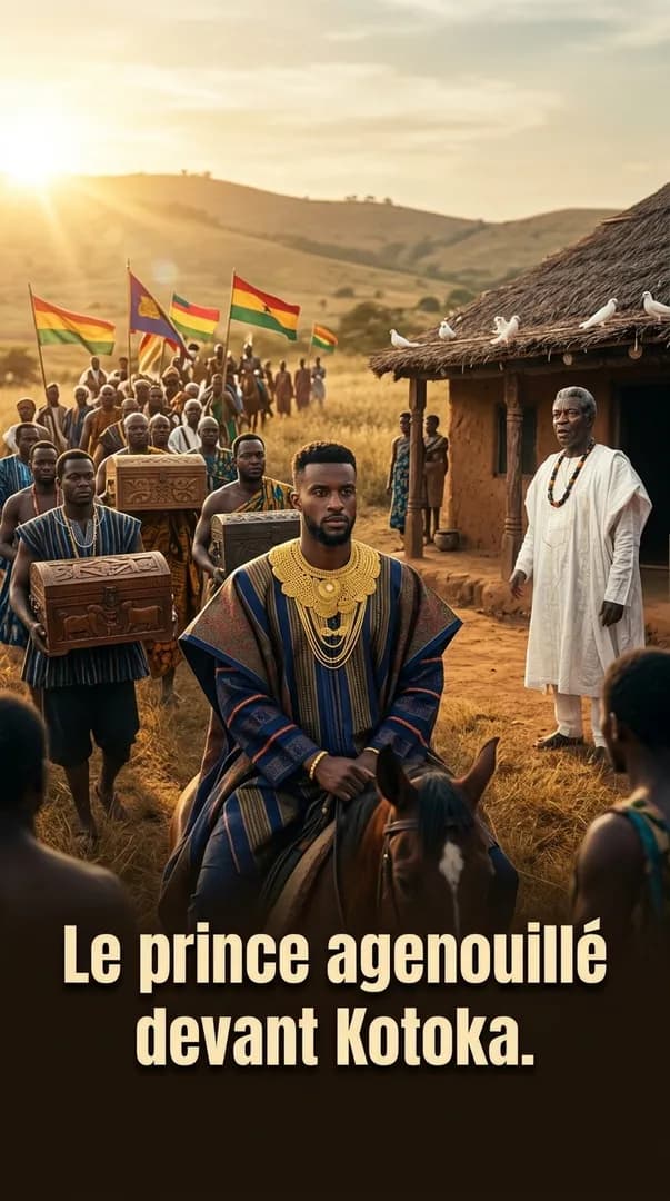 Le prince agenouillé devant Kotoka
