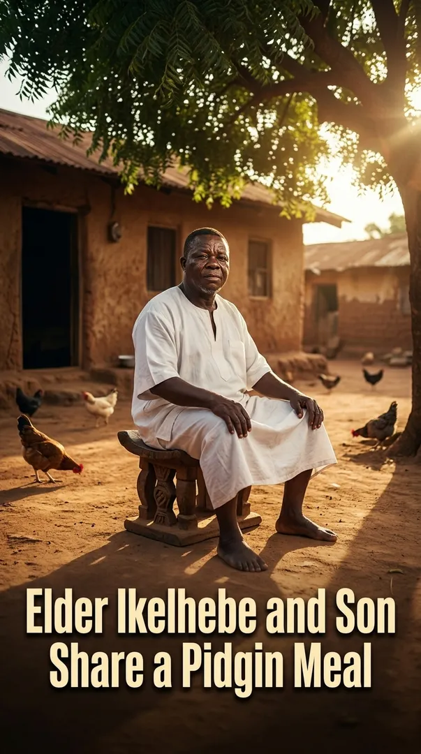 Elder Ikelhebe and Son Share a Pidgin Meal