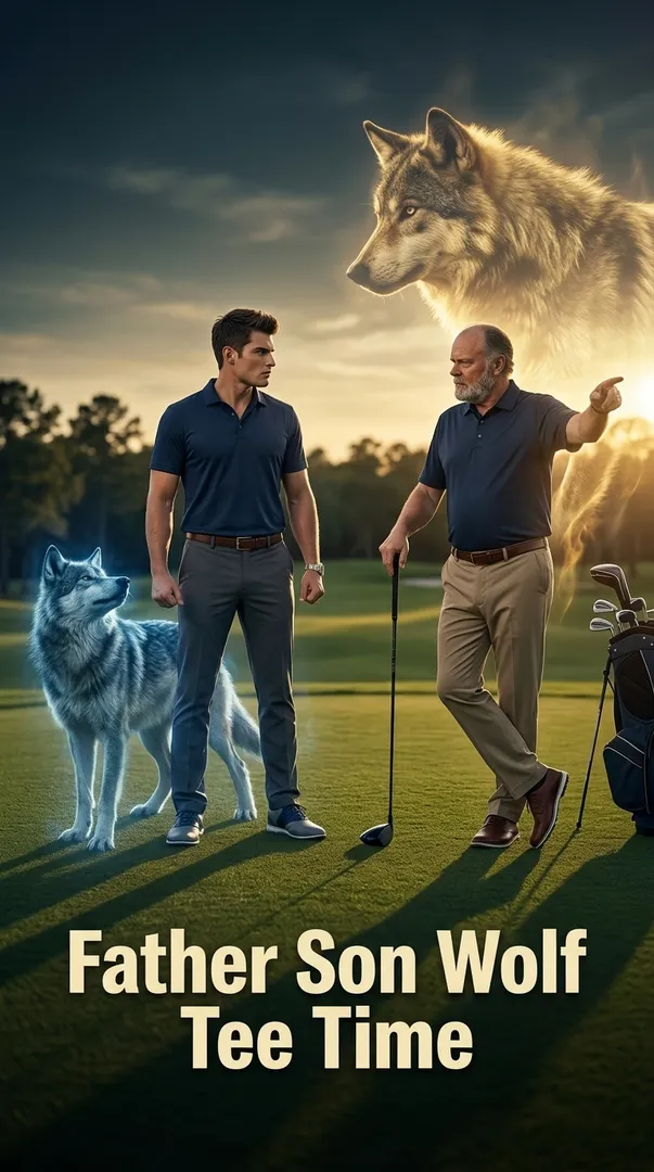 Father Son Wolf Tee Time