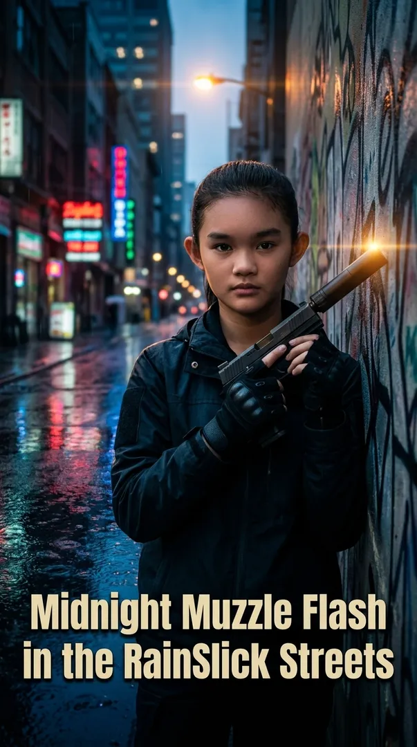 Midnight Muzzle Flash in the RainSlick Streets