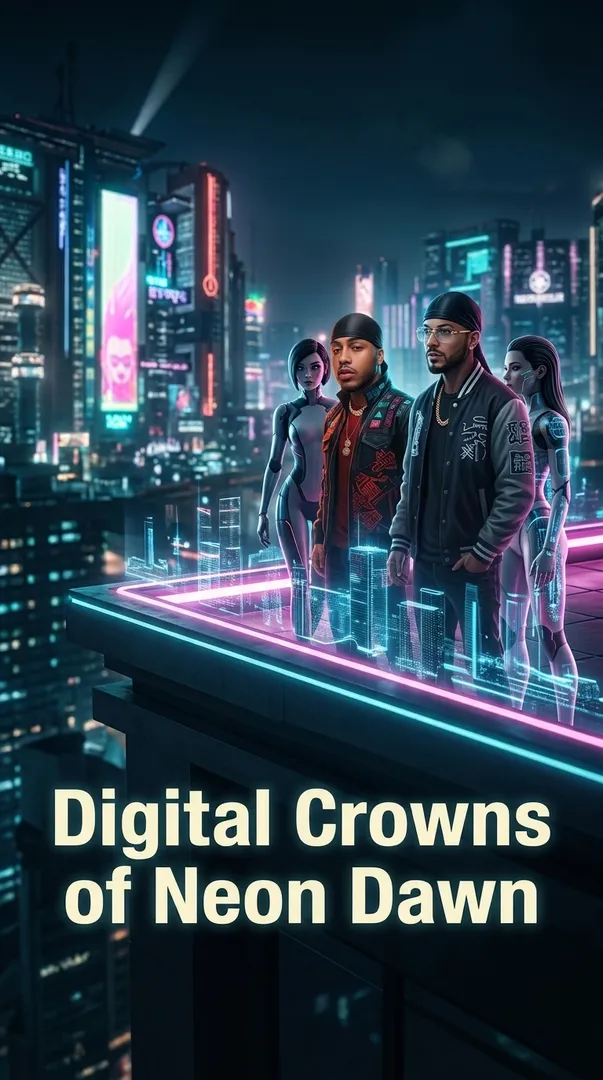 Digital Crowns of Neon Dawn