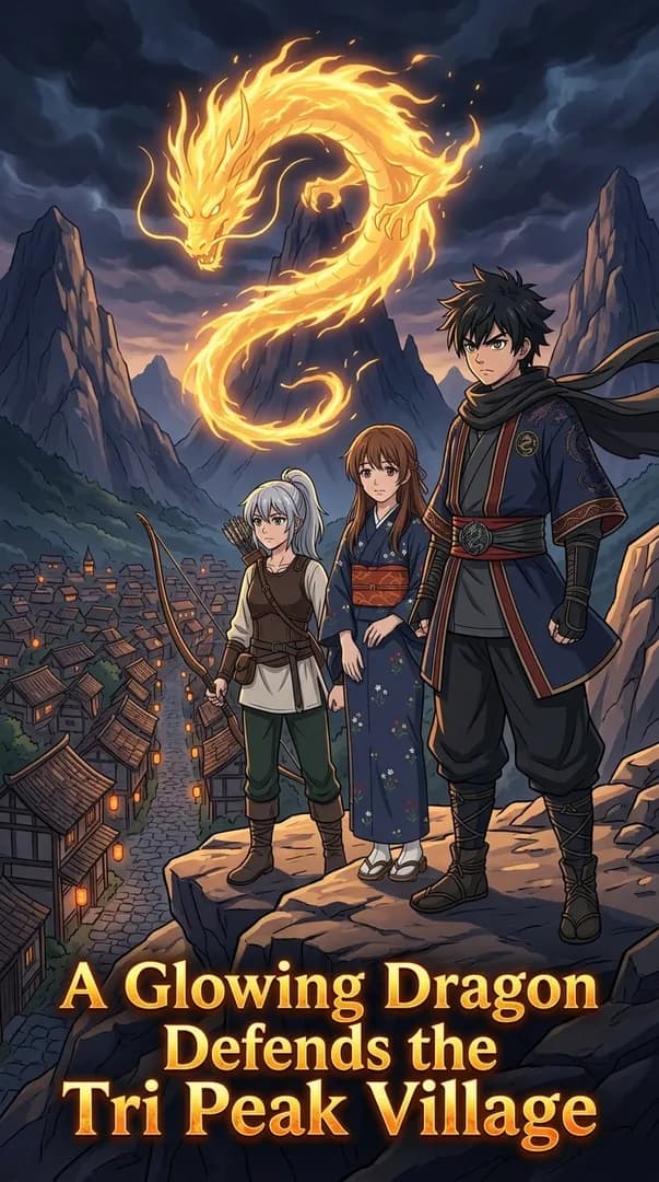 A Glowing Dragon Defends the Tri Peak Village