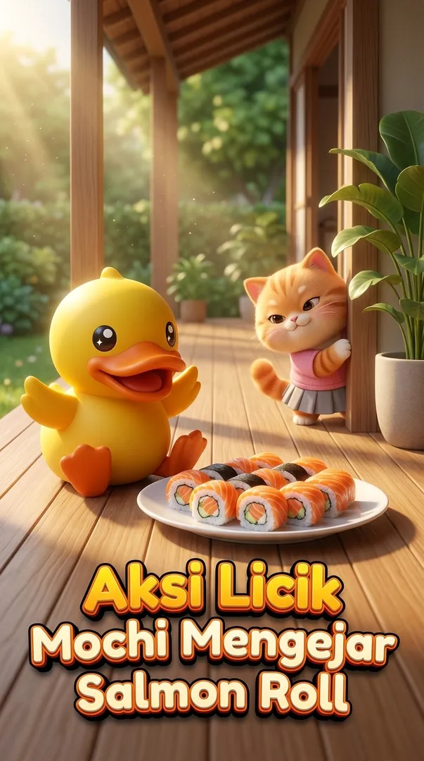 Aksi Licik Mochi Mengejar Salmon Roll