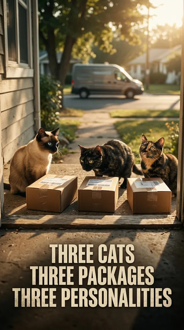 Three Cats Three Packages Three Personalities