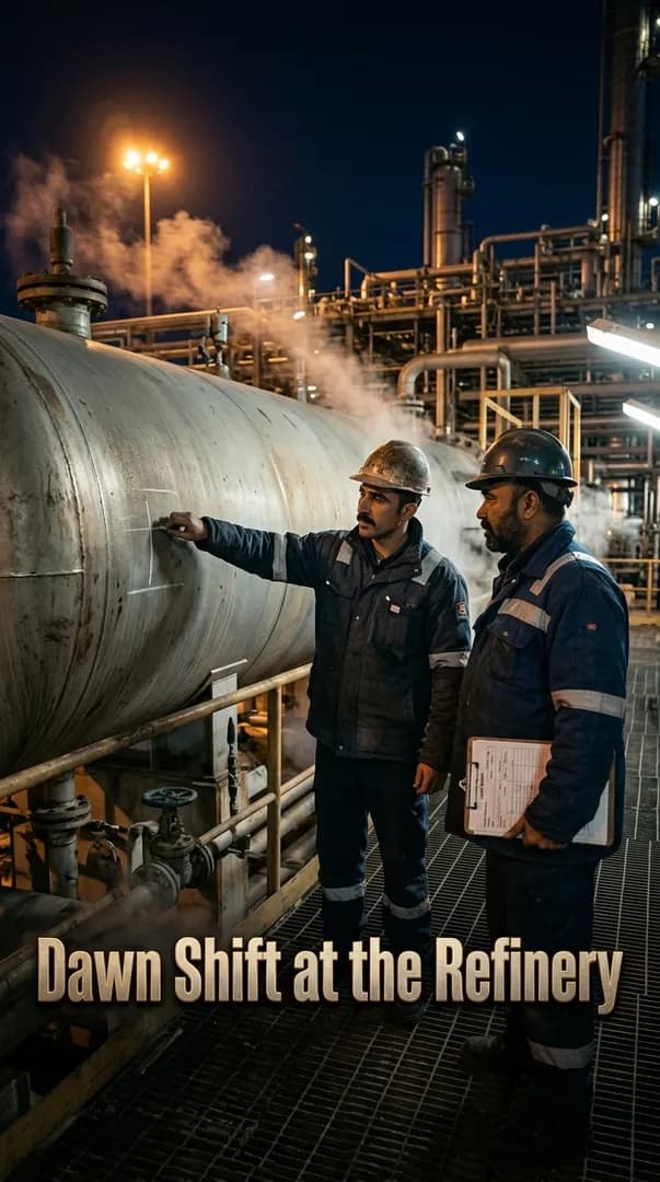 Dawn Shift at the Refinery