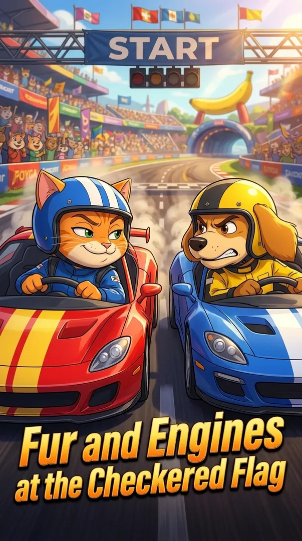Fur and Engines at the Checkered Flag