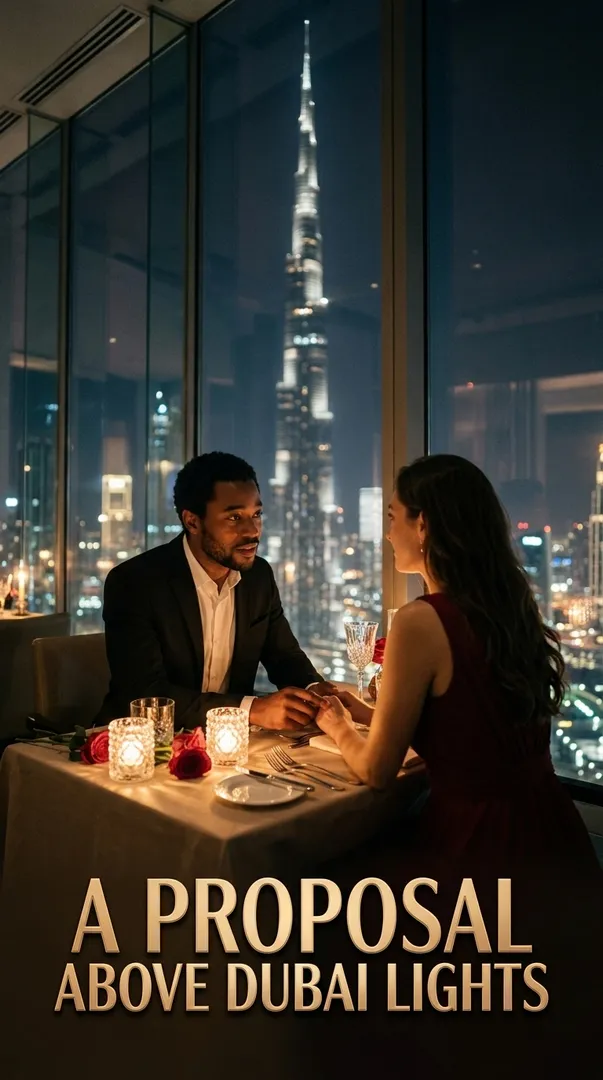 A Proposal Above Dubai Lights
