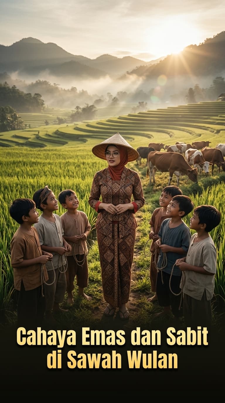 Cahaya Emas dan Sabit di Sawah Wulan
