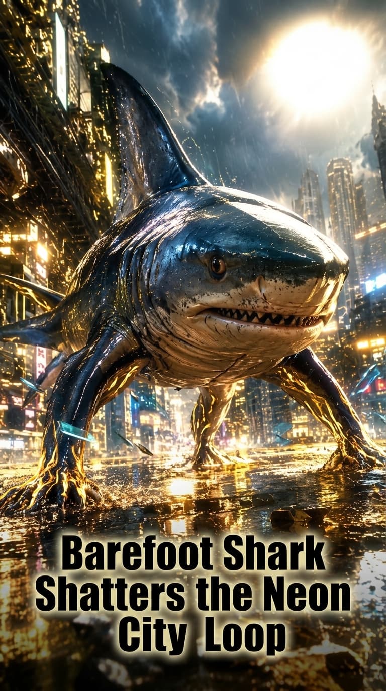 Barefoot Shark Shatters the Neon City Loop