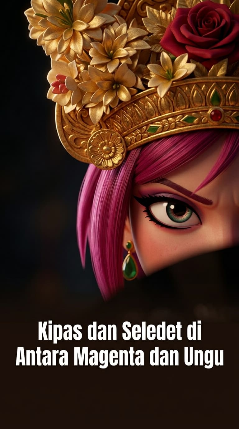 Kipas dan Seledet di Antara Magenta dan Ungu
