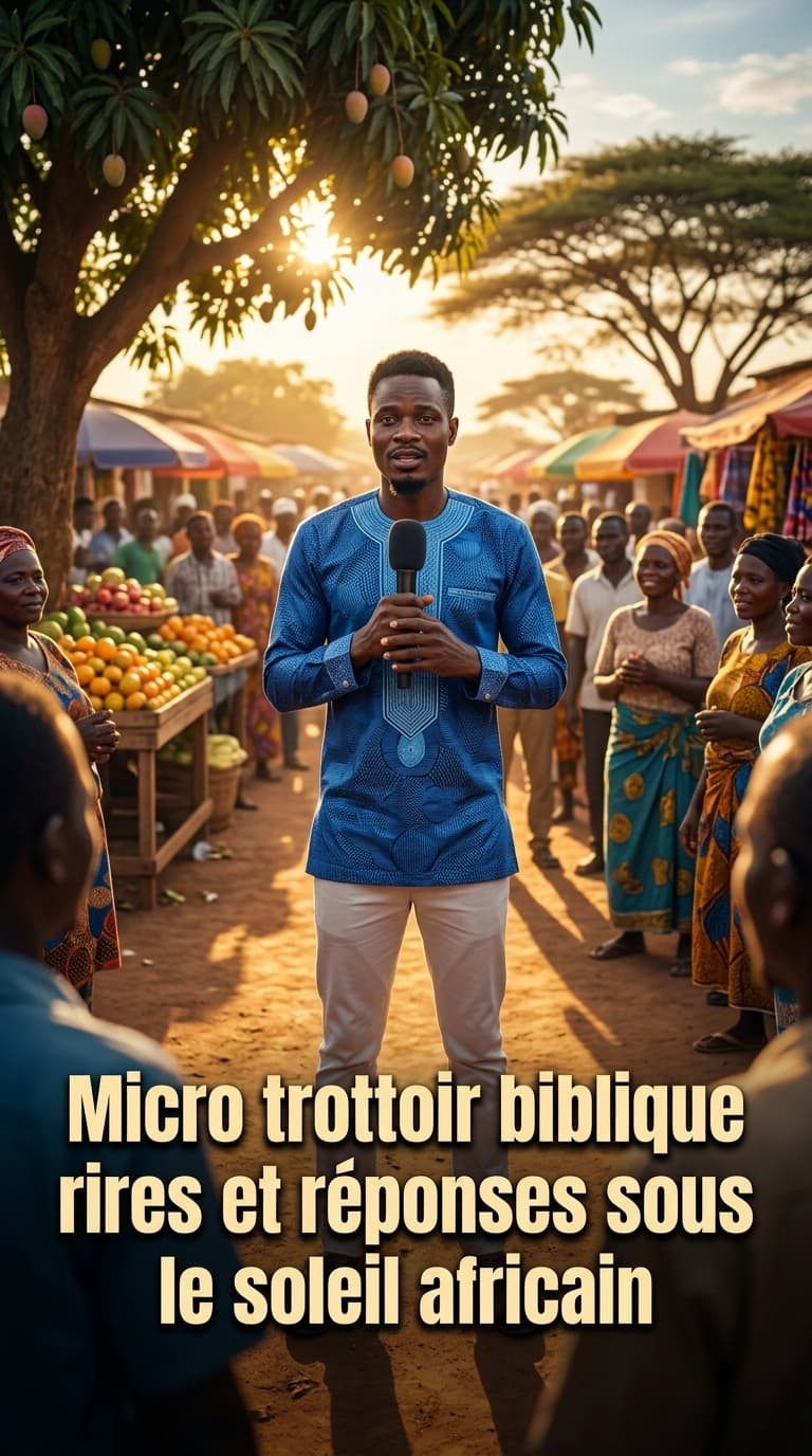 Micro trottoir biblique rires et réponses sous le soleil africain