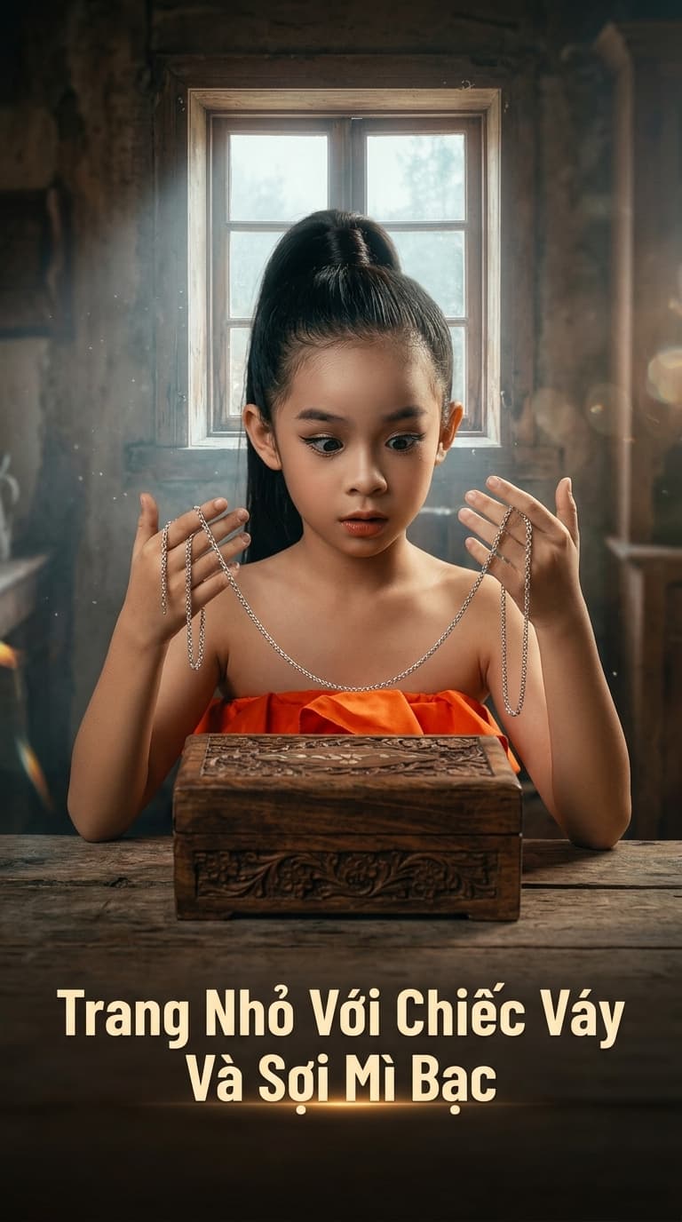 Trang Nhỏ Với Chiếc Váy Và Sợi Mì Bạc