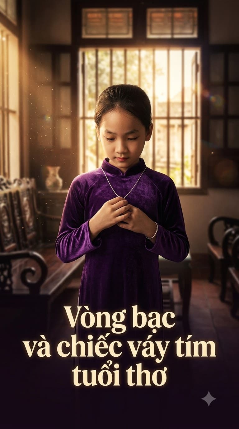 Vòng bạc và chiếc váy tím tuổi thơ
