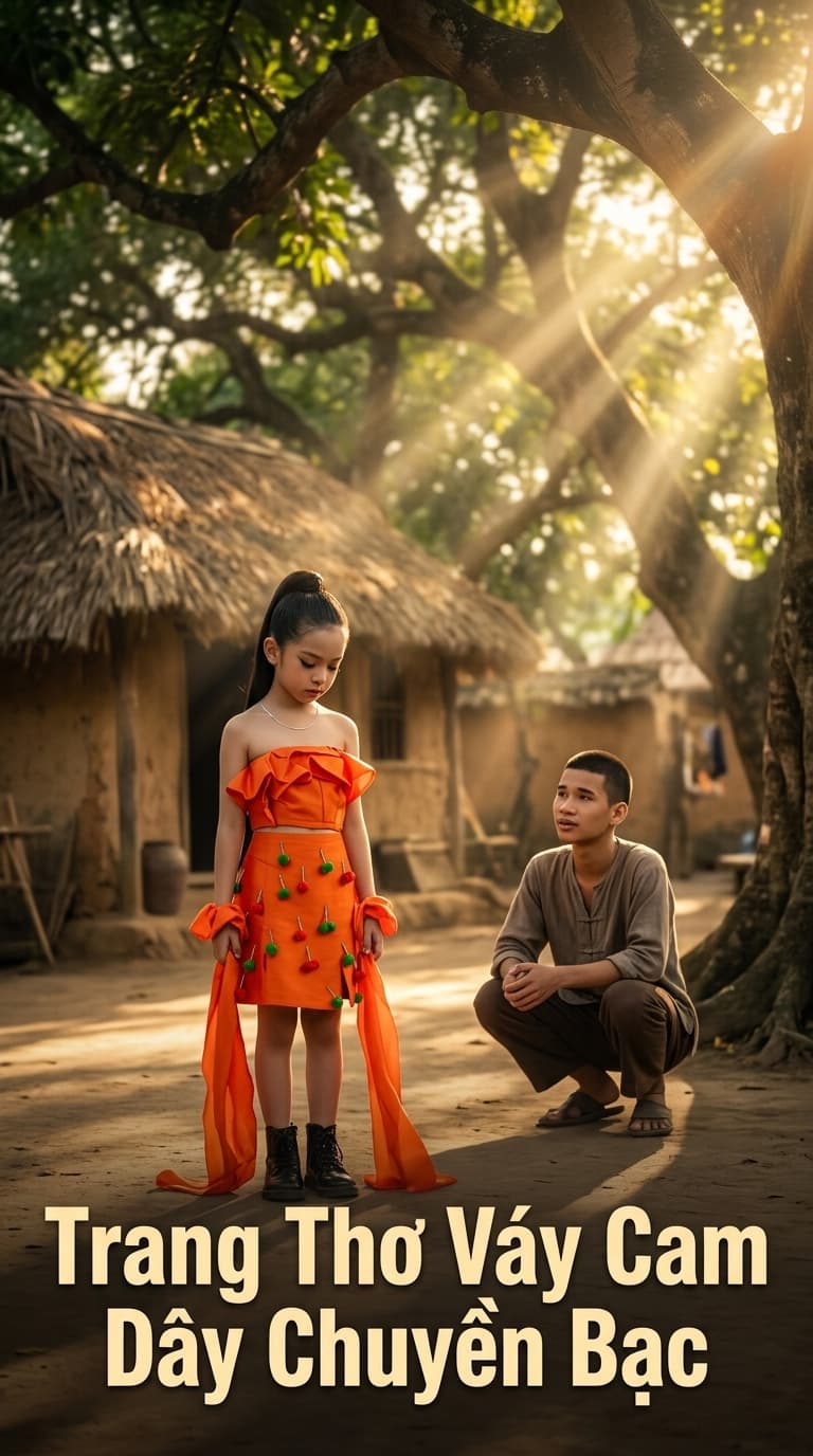 Trang Thơ Váy Cam Dây Chuyền Bạc