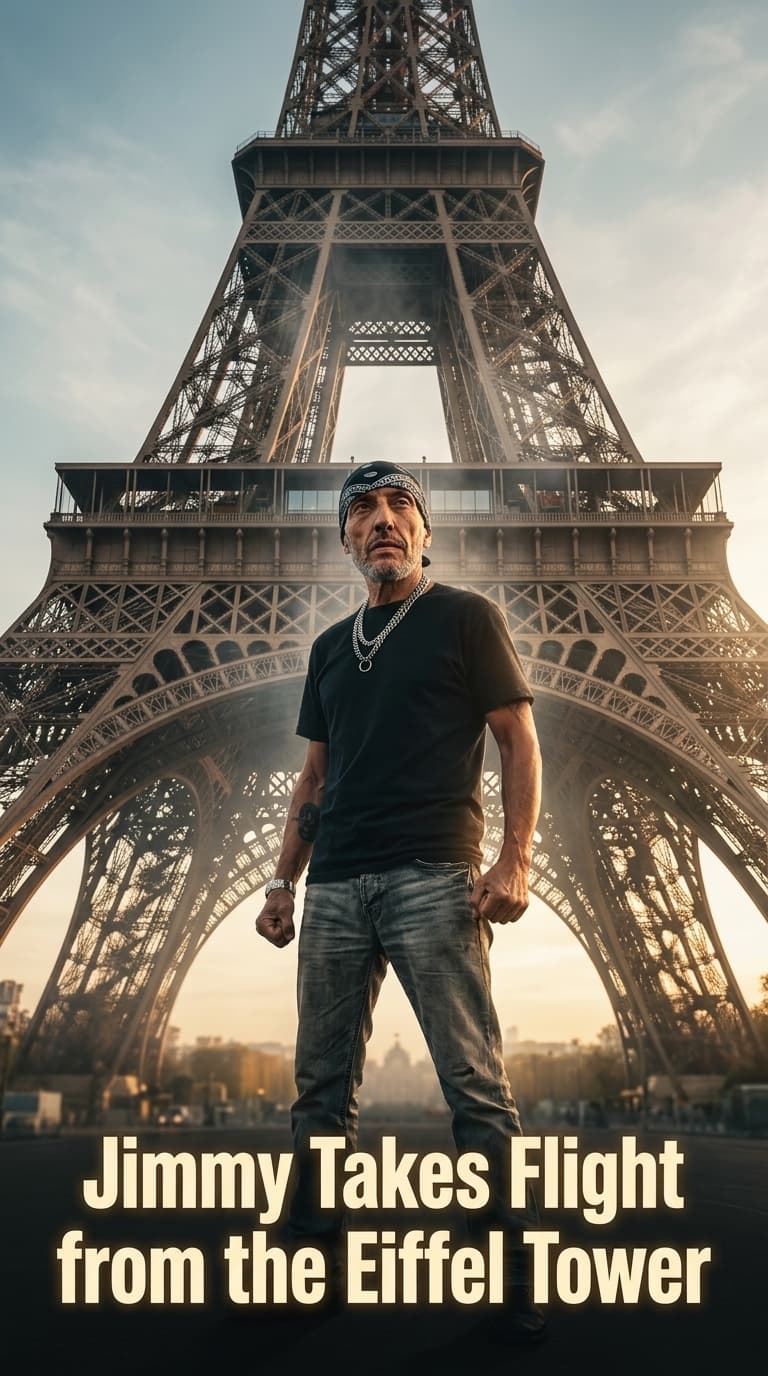 Jimmy Takes Flight from the Eiffel Tower