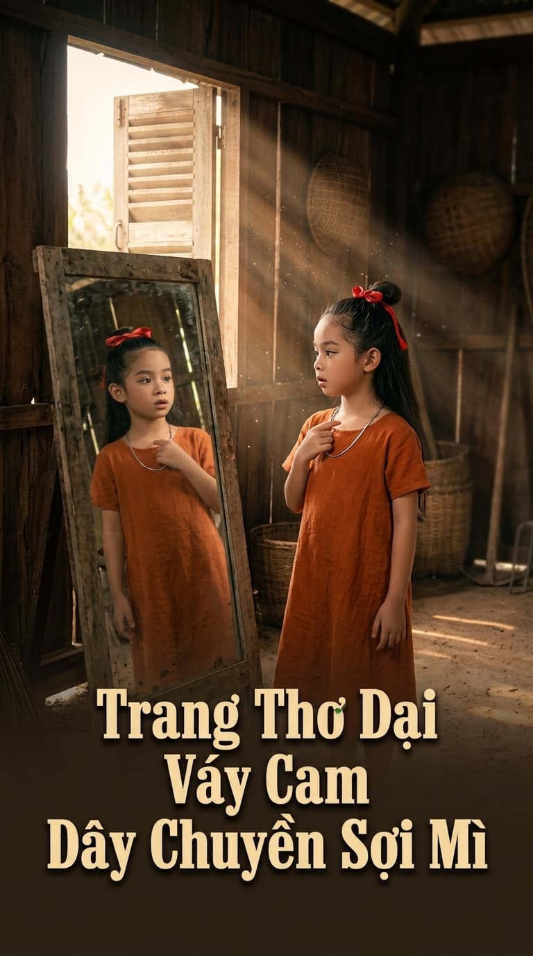 Trang Thơ Dại Váy Cam Dây Chuyền Sợi Mì