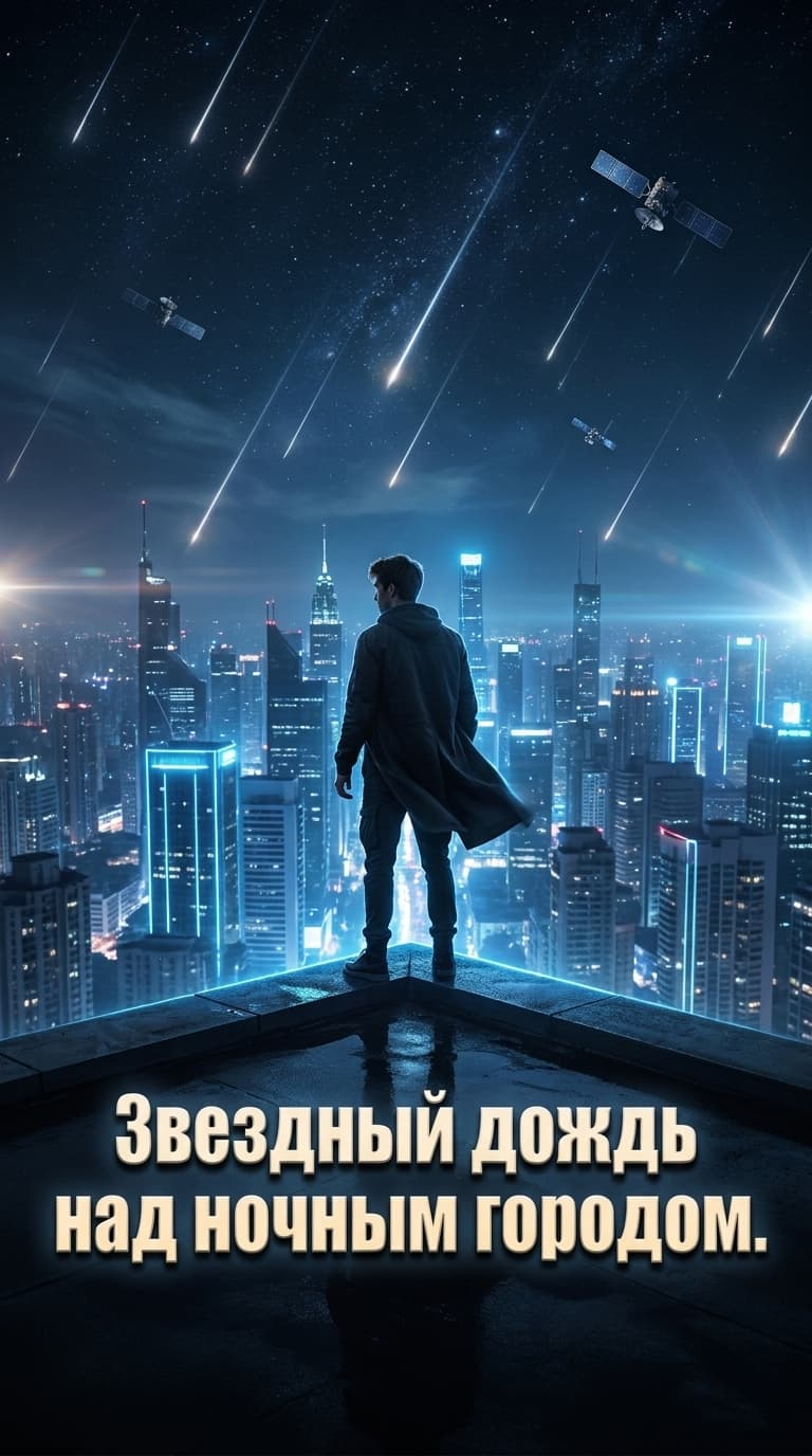 Звездный дождь над ночным городом