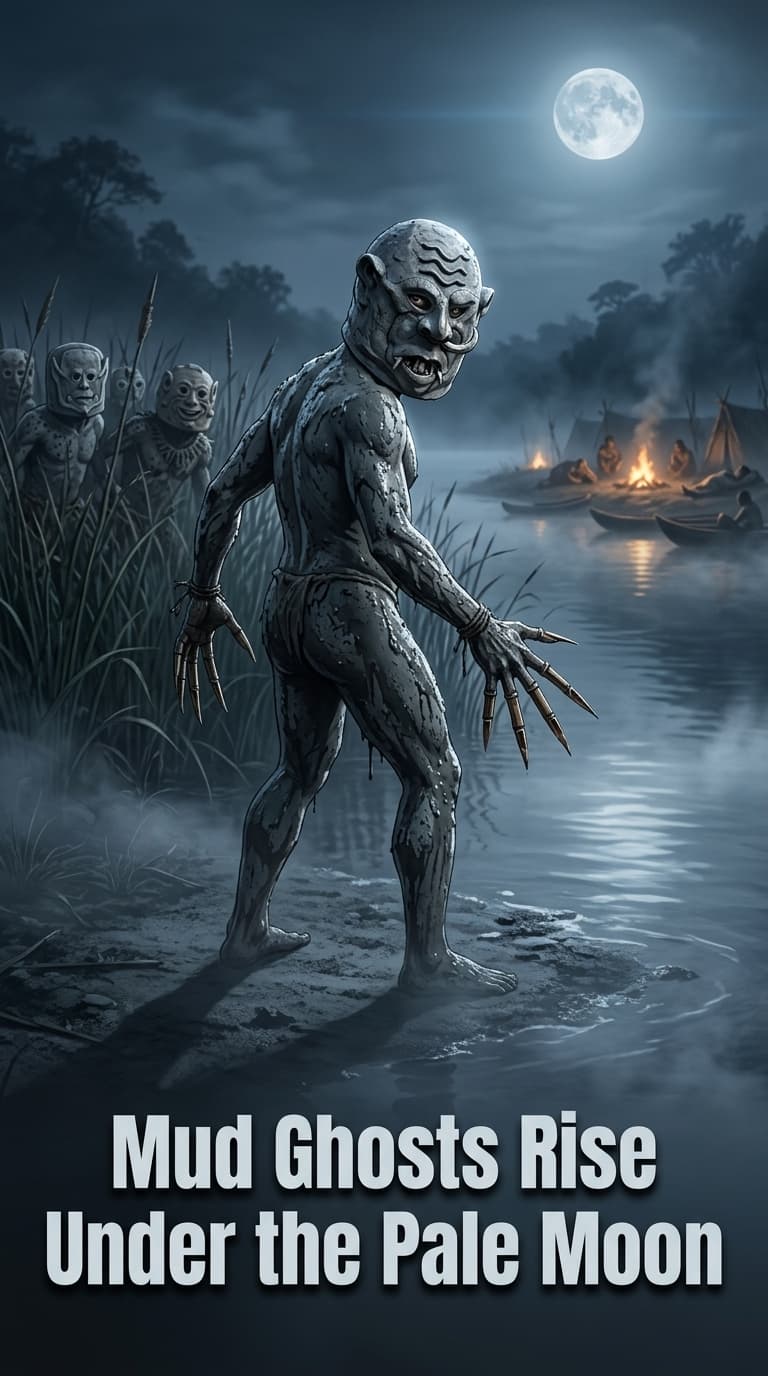 Mud Ghosts Rise Under the Pale Moon