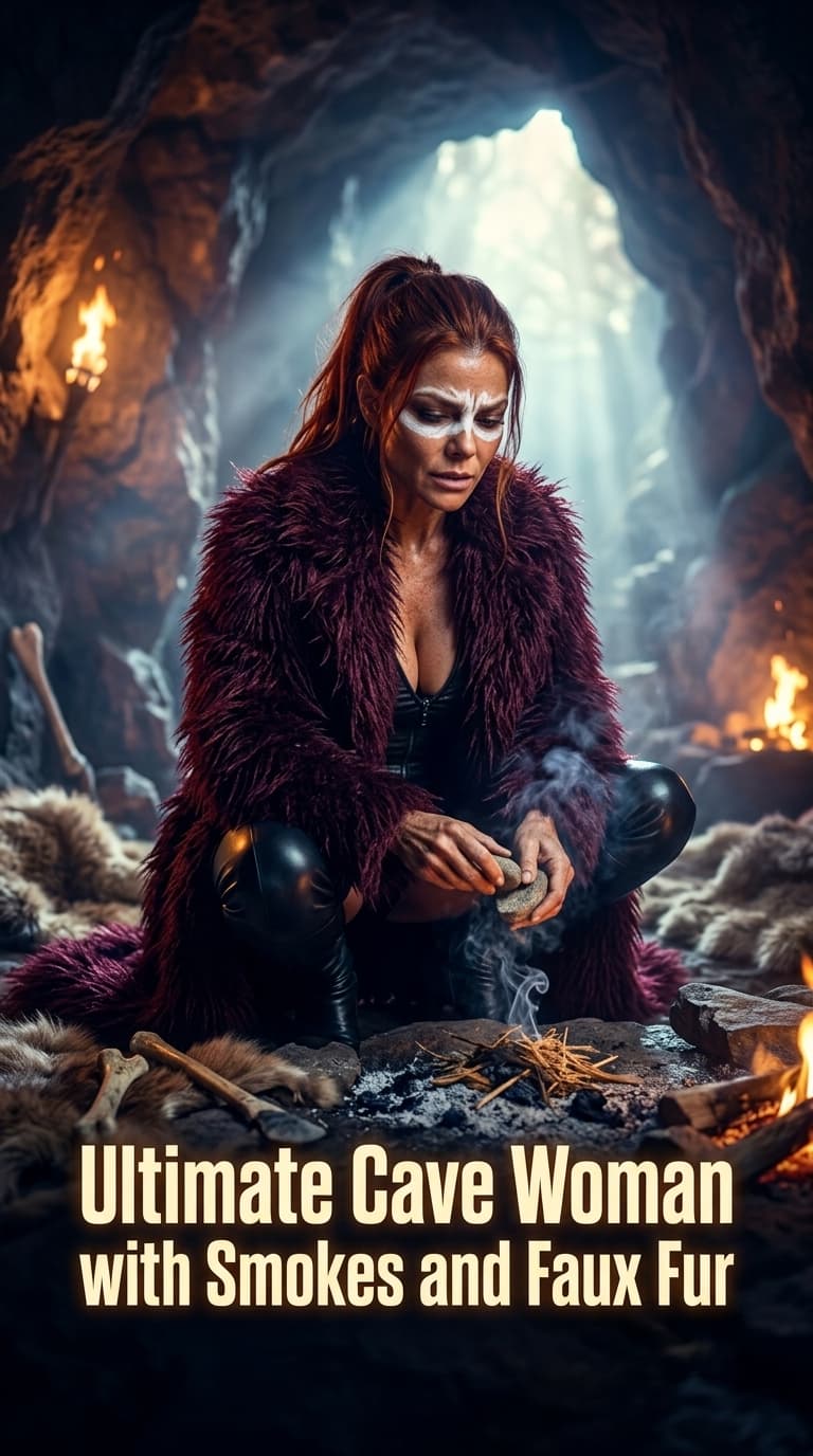 Ultimate Cave Woman with Smokes and Faux Fur