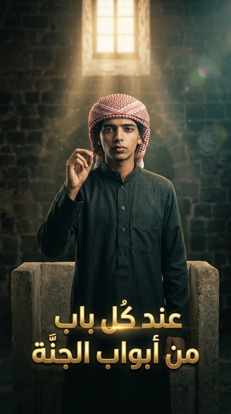 عند كل باب من أبواب الجنة