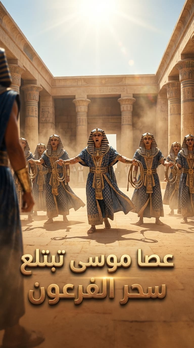 عصا موسى تبتلع سحر الفرعون
