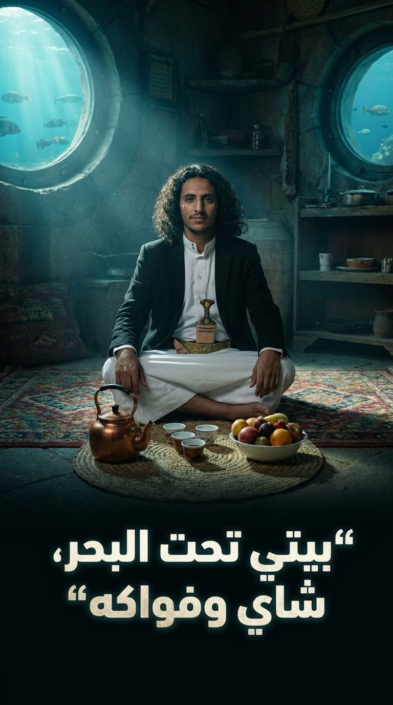 بيتي تحت البحر وشاي وفواكه