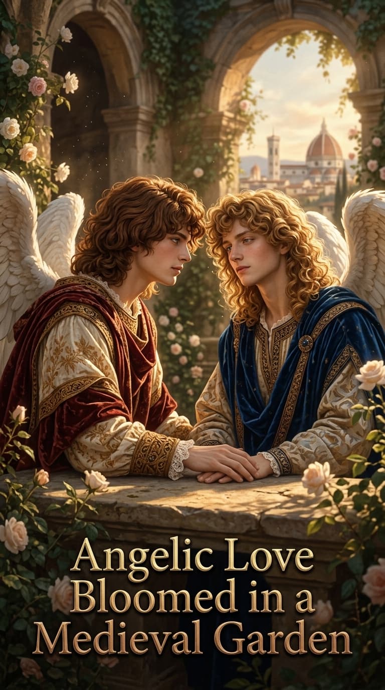 Angelic Love Bloomed in a Medieval Garden
