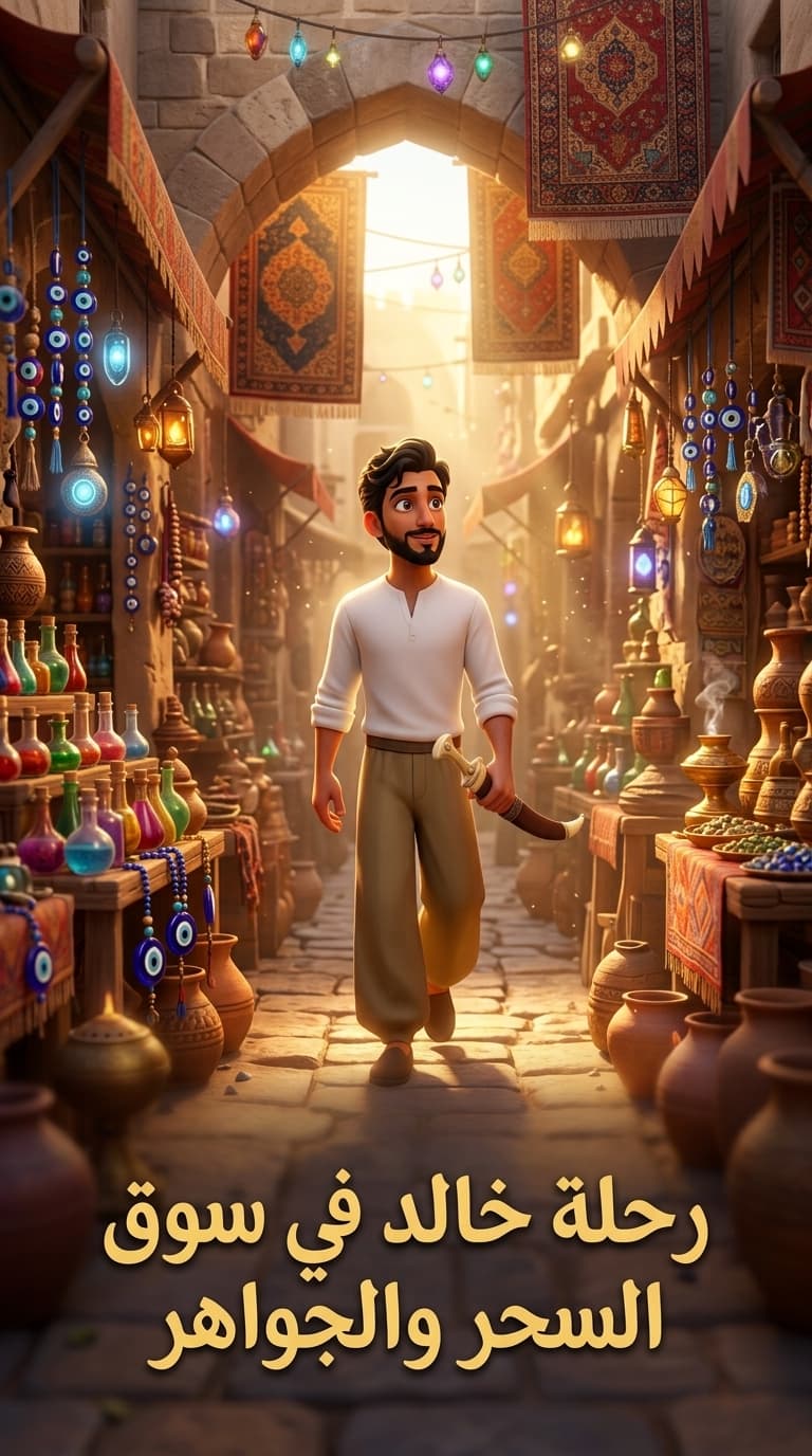 رحلة خالد في سوق السحر والجواهر