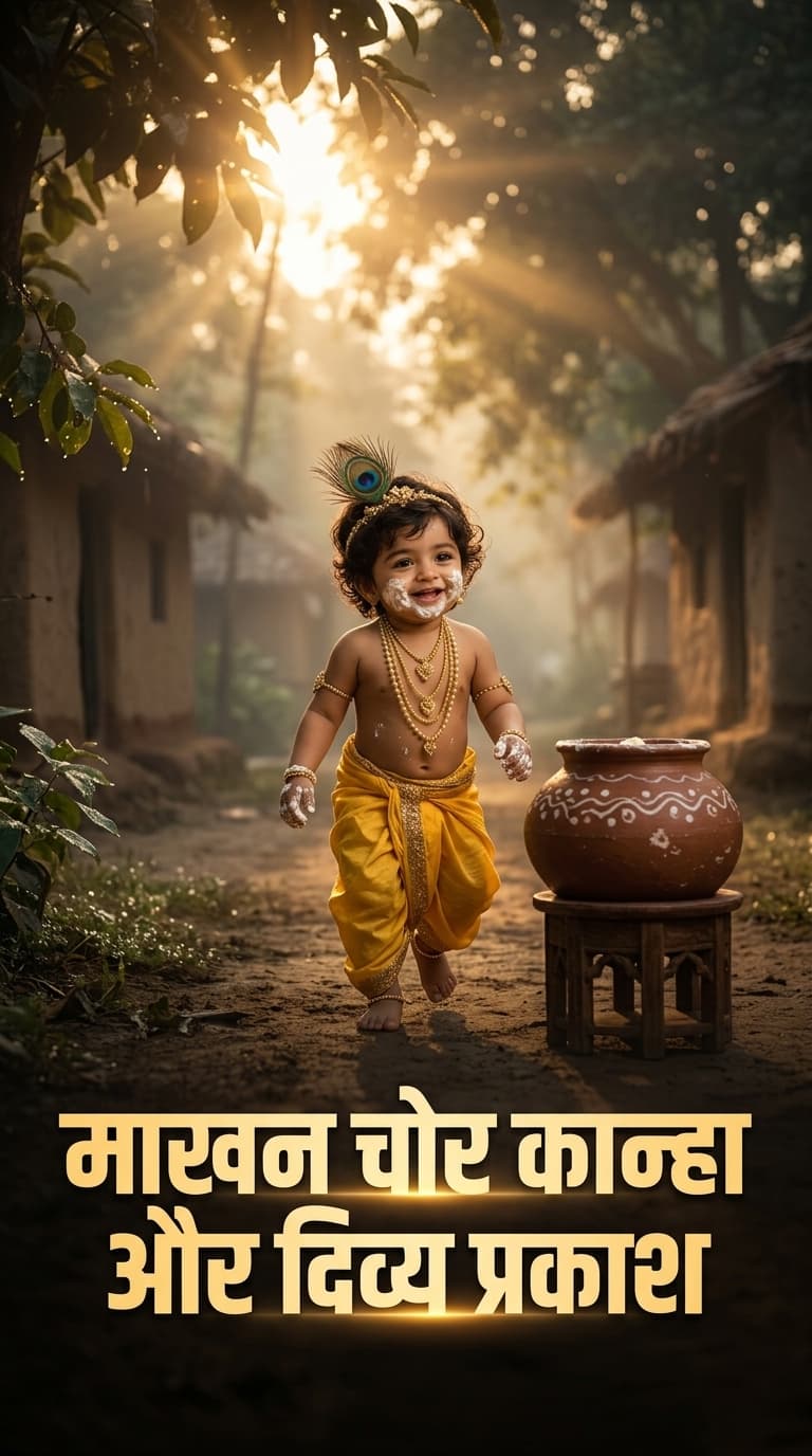 माखन चोर कान्हा और दिव्य प्रकाश