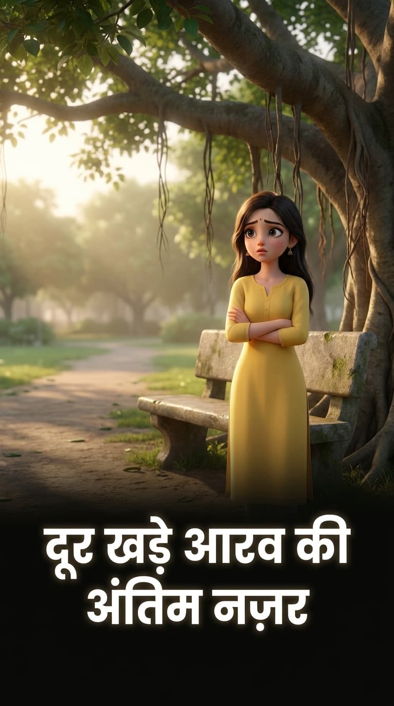दूर खड़े आरव की अंतिम नज़र