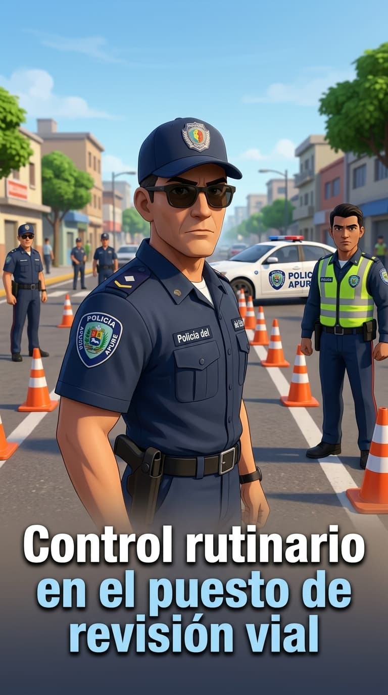Control rutinario en el puesto de revisión vial