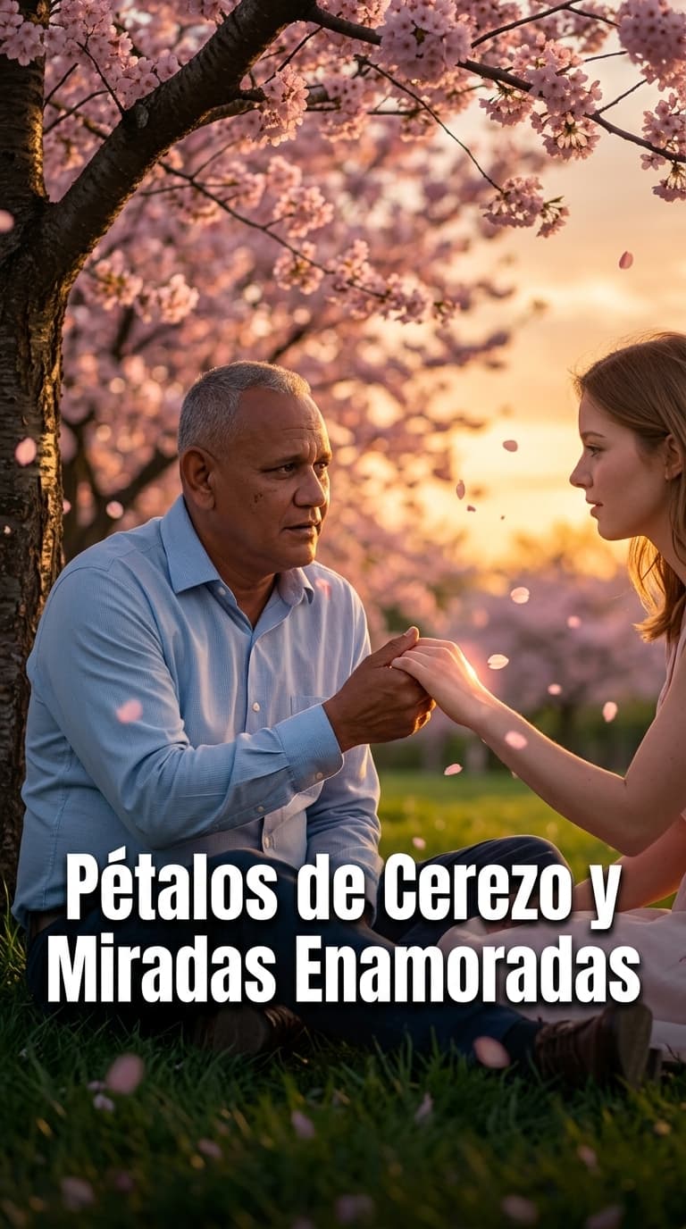 Pétalos de Cerezo y Miradas Enamoradas