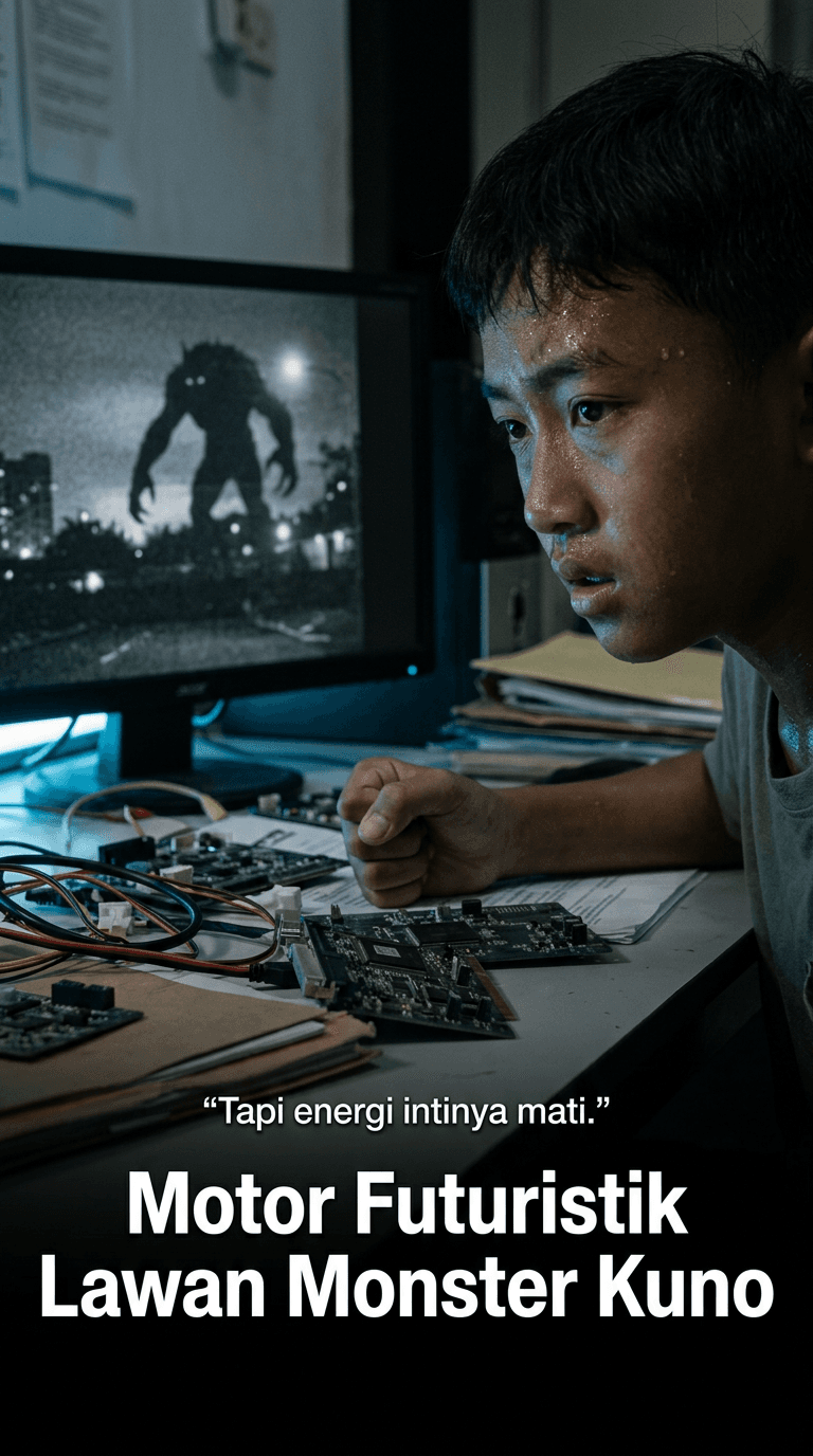Motor Futuristik Lawan Monster Kuno