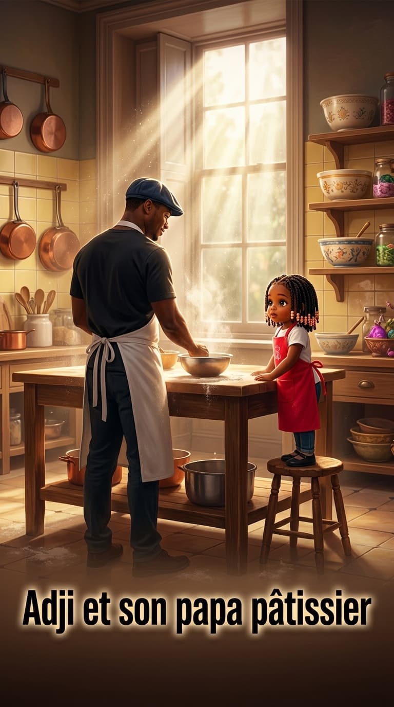 Adji et son papa pâtissier