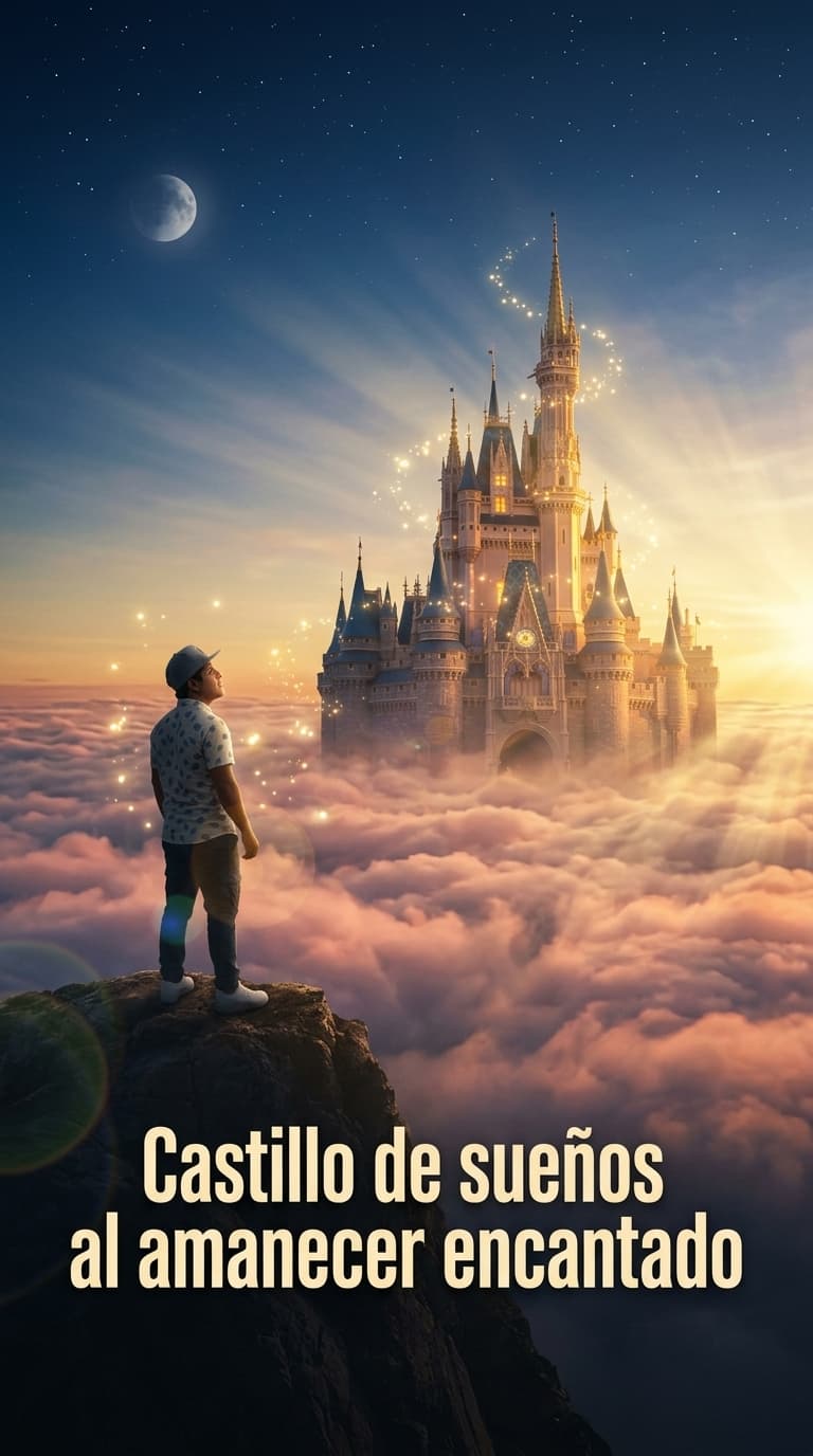 Castillo de sueños al amanecer encantado