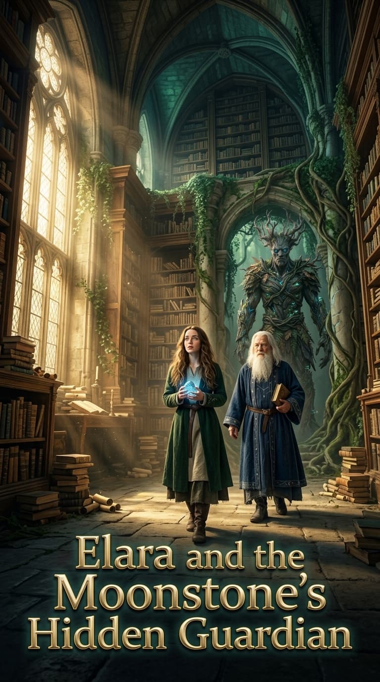 Elara and the Moonstone's Hidden Guardian